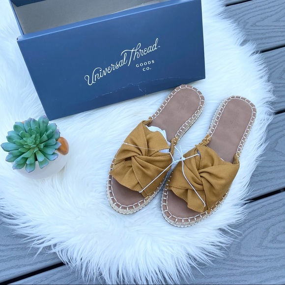 Universal Thread Shoes - Yellow Knotted Espadrille Sandals
